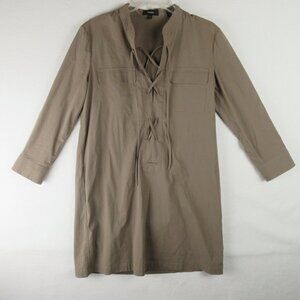 Theory Jullitah Lace Tie Front Dress Size 4 3/4 Sleeve